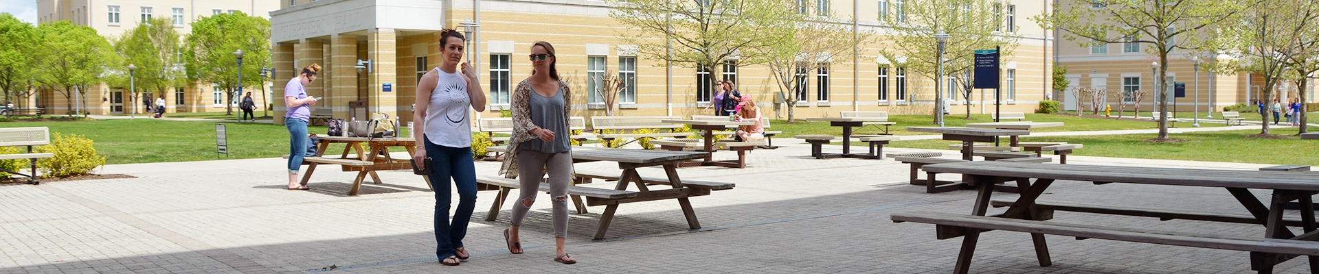 Students walking on campus