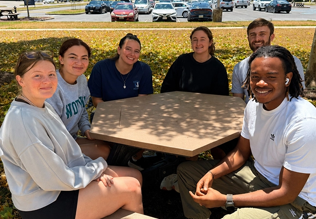 group of students at table