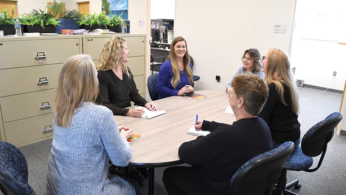 group of people around a table
